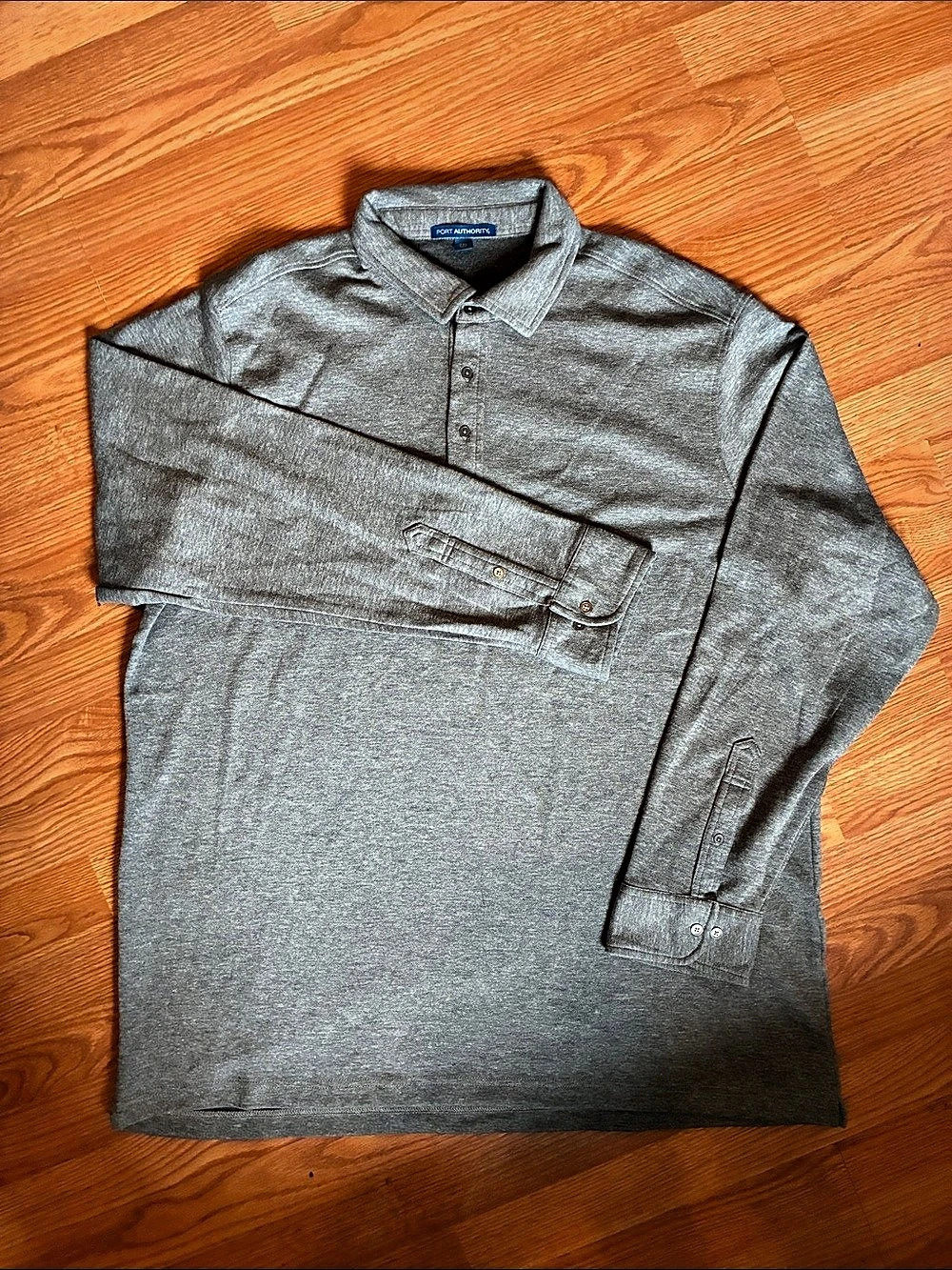 Port Authority Long Sleeve Polo Men's Gray 2XL NWT
